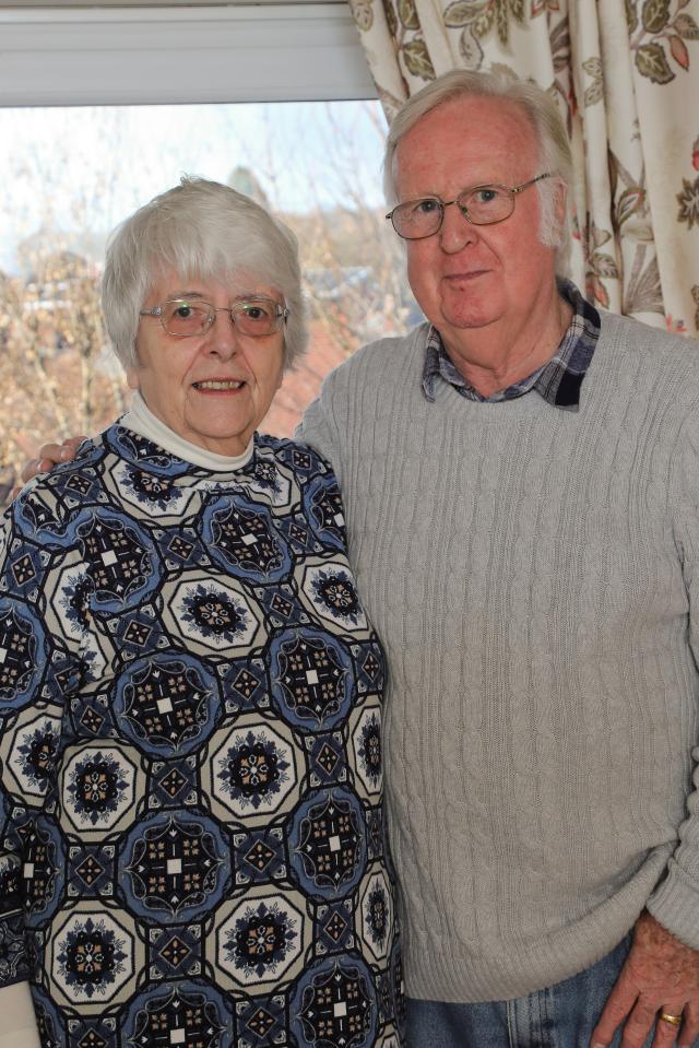 Valerie with husband Trevor, who helps her get dressed and move around