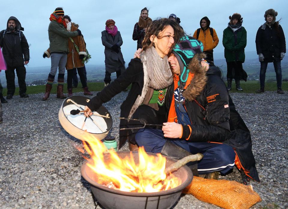  Pagan rituals were on display at Glastonbury Tor in Somerset