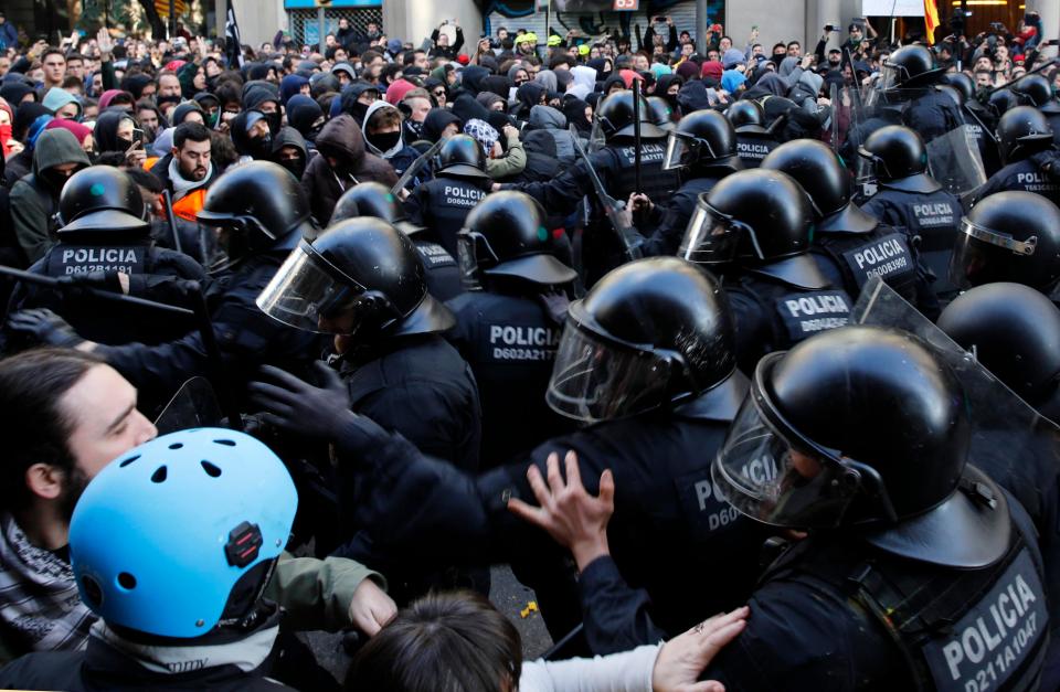  Thousands of protesters and police swarmed the streets today