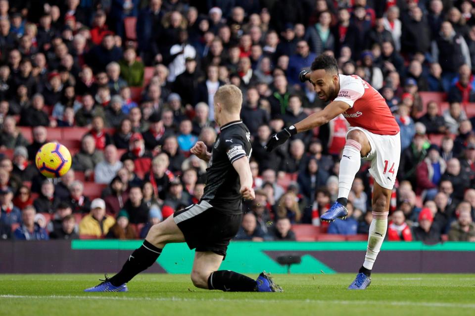  Aubameyang has netted 13 Premier League goals this season for the Gunners