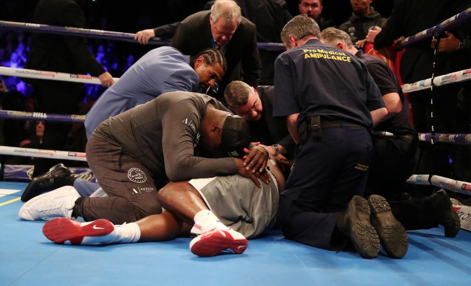 Chisora was laid out on the canvas after a brutal left hook from The Body Snatcher