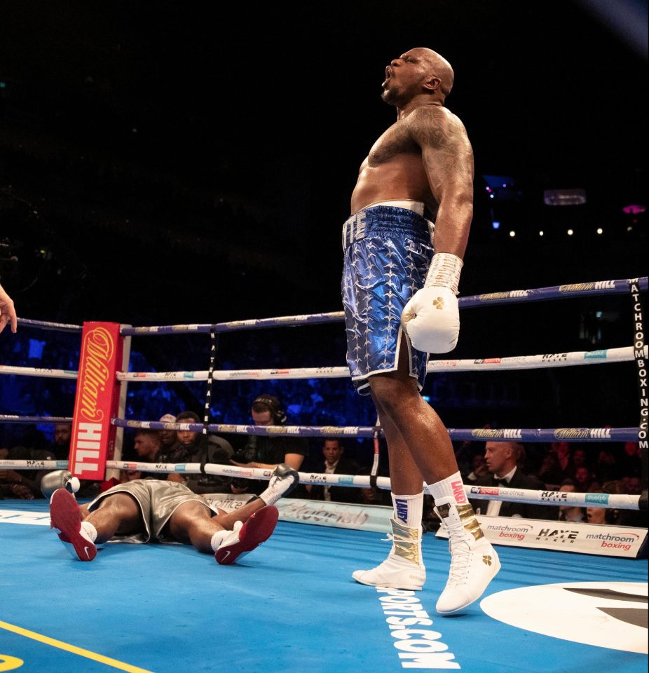 Dillian Whyte flattened Dereck Chisora in the 11th round of their bout