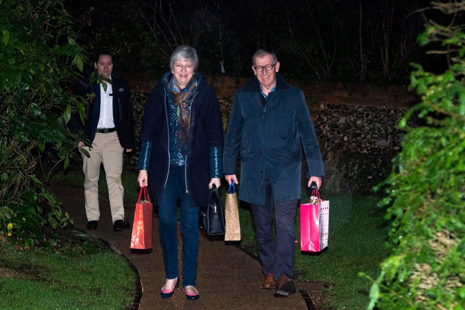  Mr and Mrs May arrive at Church with presents yesterday