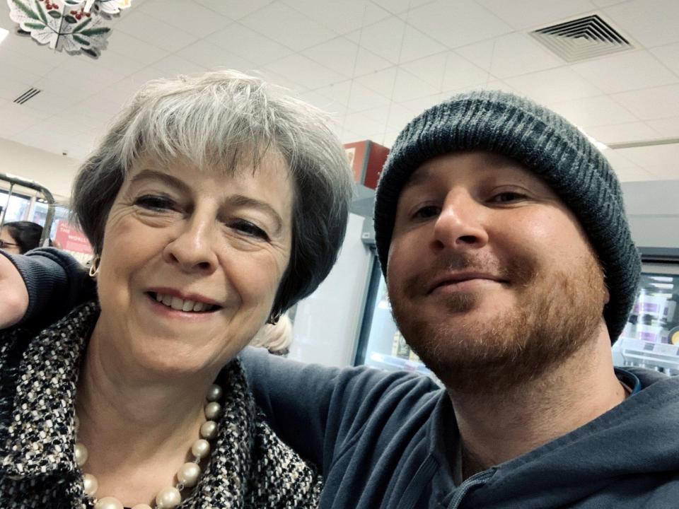  The PM posed with a member of the public for a selfie in Waitrose on Friday