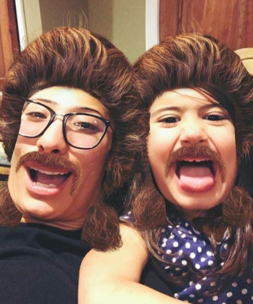  The professional dancer plays face swap on Instagram with her niece