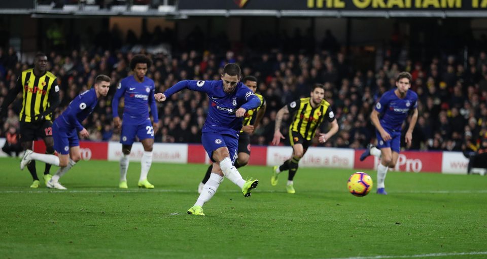 The second half saw Hazard win and convert a penalty