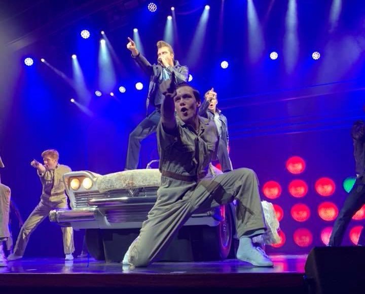  The 20-year-old has been performing in the musical Grease onboard