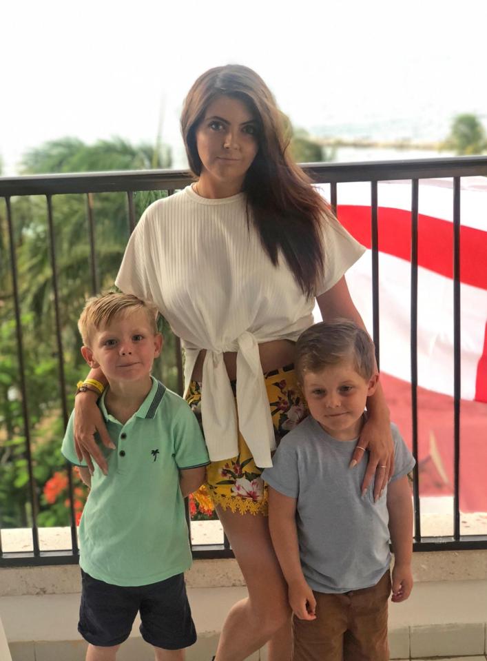  Charlotte, pictured with her children Max and Ollie