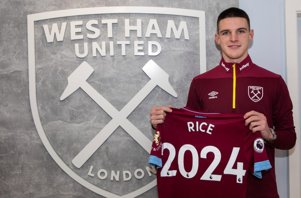  Declan Rice has signed a new £30,000-a-week contract with West Ham