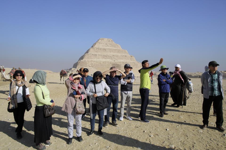 The pyramids in Giza are a big tourist draw 