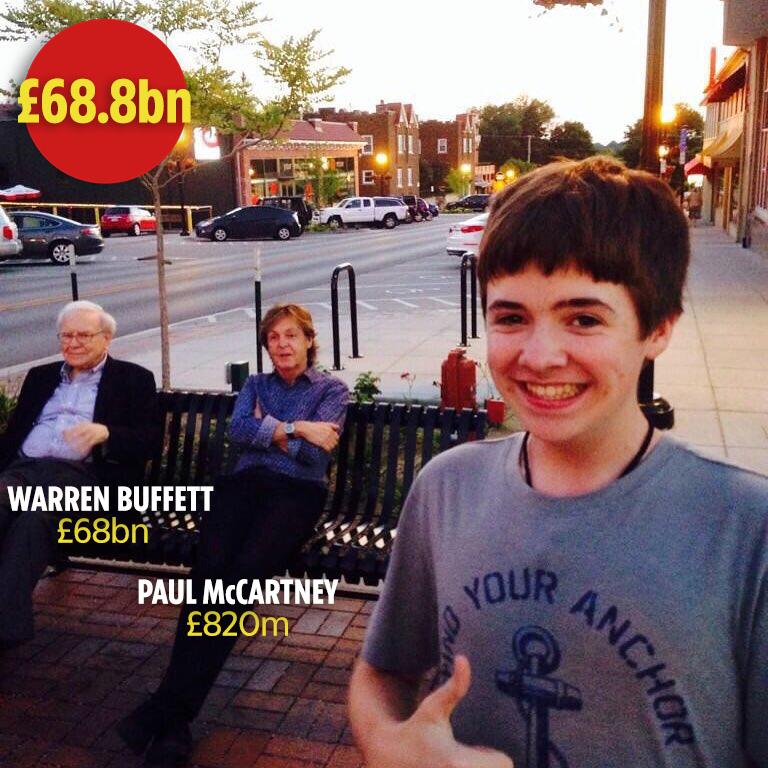  This cheeky chap got a picture with an expensive looking park bench