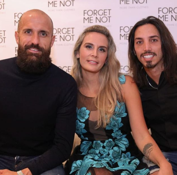 Schelotto and Gisela with Brighton star Bruno