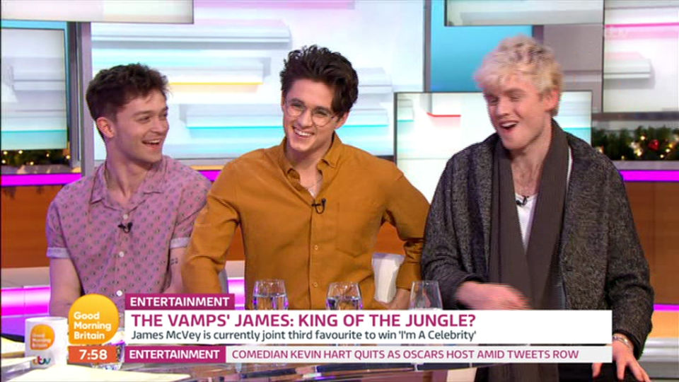  James McVey's bandmates have spoken of how selfless the guitarist is for sharing his food with Harry Redknapp in the jungle