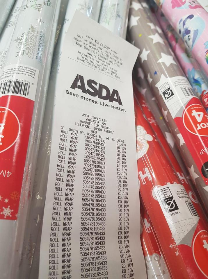 Laura Reynolds picked up dozens of rolls of wrapping paper for just 10p in Asda