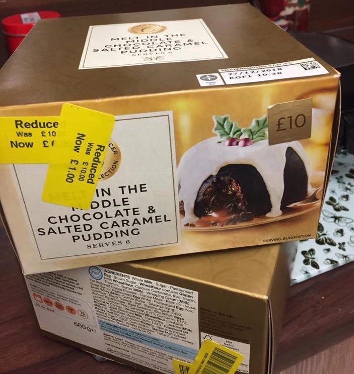 Sharon Reid found a Christmas pudding reduced from £10 to £1