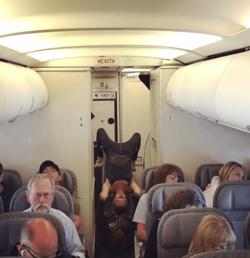  Some passengers seemed oblivious to the acrobatics