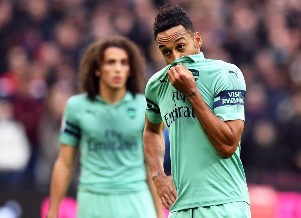  Pierre-Emerick Aubameyang is the Premier League's top scorer but did not even come close to scoring today