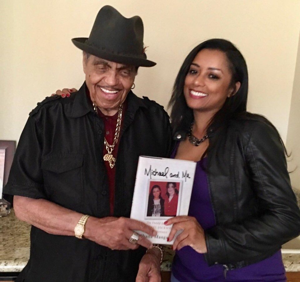 Shana with Joe Jackson (Michael’s dad) who endorsed the book she wrote about the star