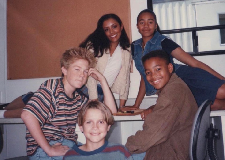 Shana with the cast of Ghosts, a short movie she appeared in alongside Michael Jackson