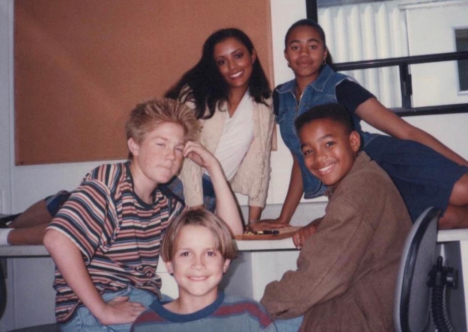  Shana with the cast of Ghosts, a short movie she appeared in alongside Michael Jackson