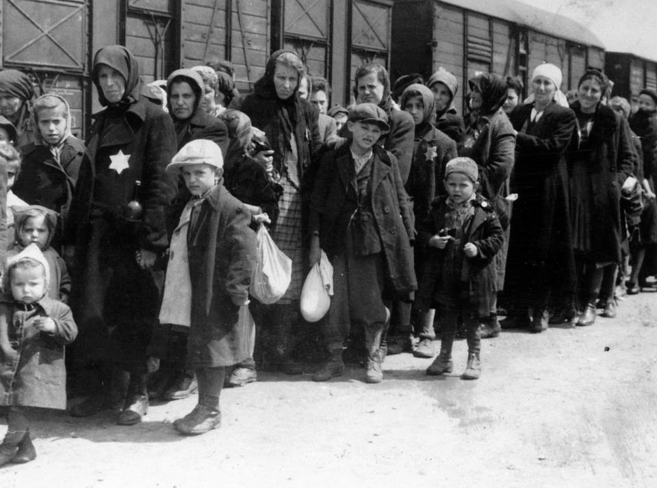  Women and children seen being deported by train to death camps in Eastern Europe by the Nazis in 1942