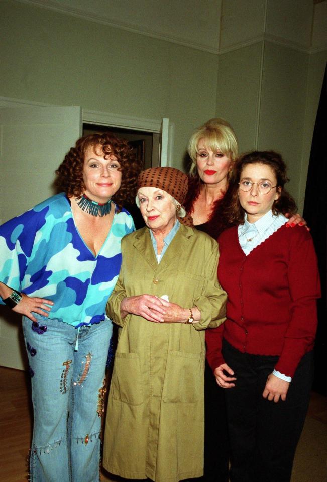  From left: Jennifer Saunders with June Whitfield, Joanna Lumley and Julia Sawalha