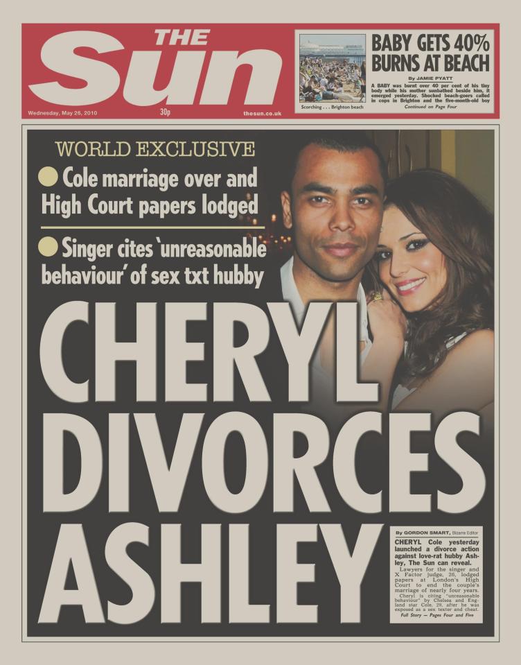  The couple divorced after Ashley Cole's affairs