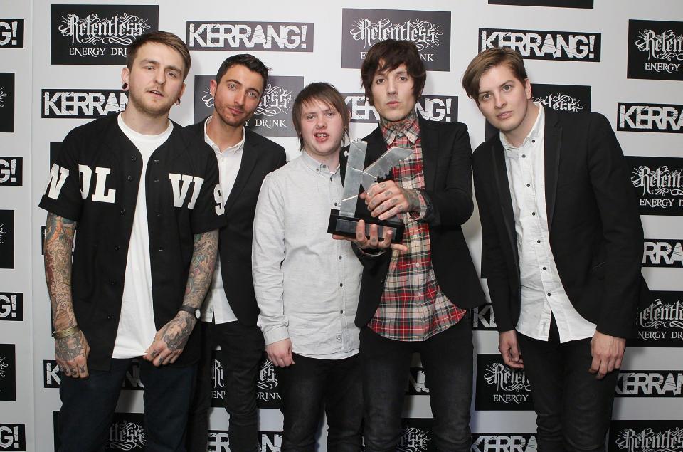  The boys pose with their Best British Band award at the Kerrang! Awards in 2015