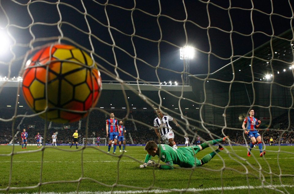 Saido Berahino scores his last Premier League goal, against Crystal Palace