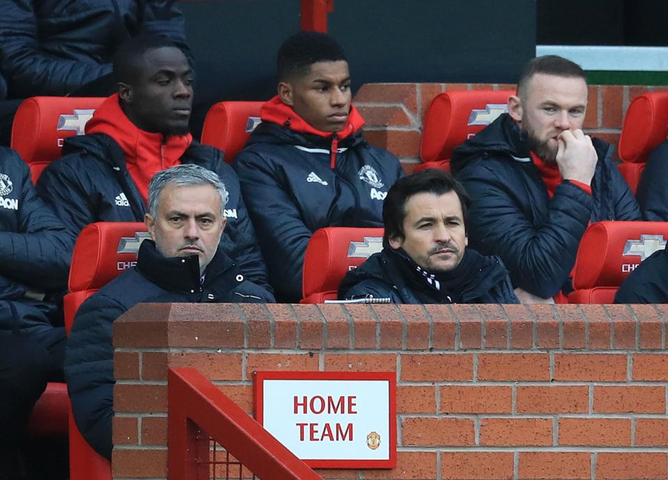  The former Manchester United boss would prefer to sit with his players behind him