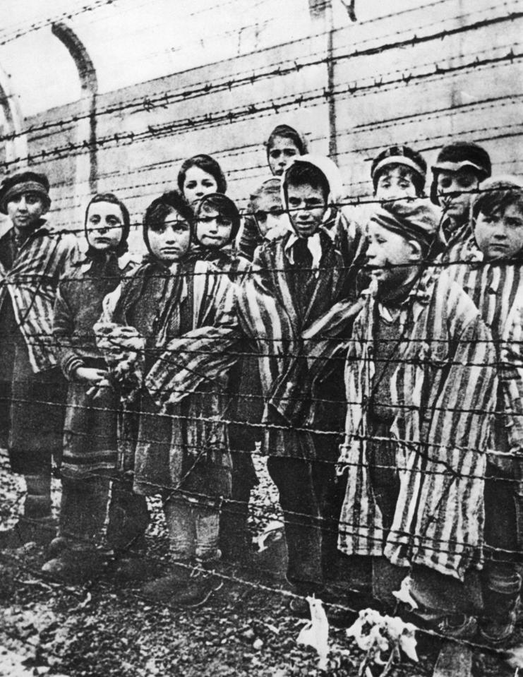  These imprisoned children were photographed by Russians at Auschwitz in January 1945, during liberation