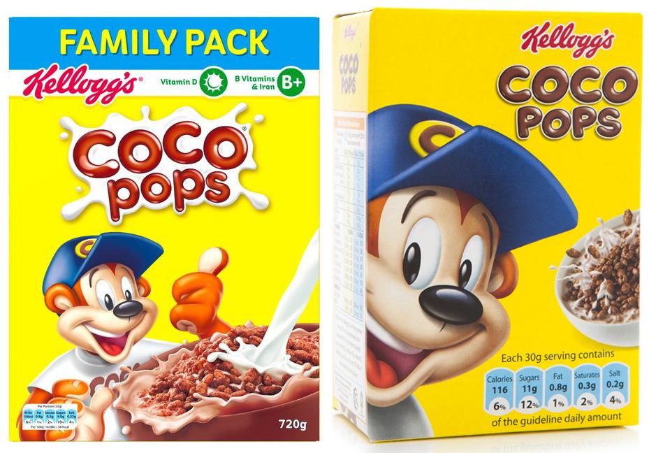  A large and small pack of coco pops used to weight 800 grams and 550 grams respectively, now they come in at 720 and 510.