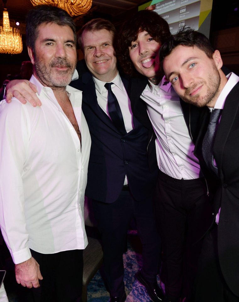  Oli and Jordan hooked up with Rob Stringer and the ever-present Simon Cowell at the Annual Music Industry Trust in 2017