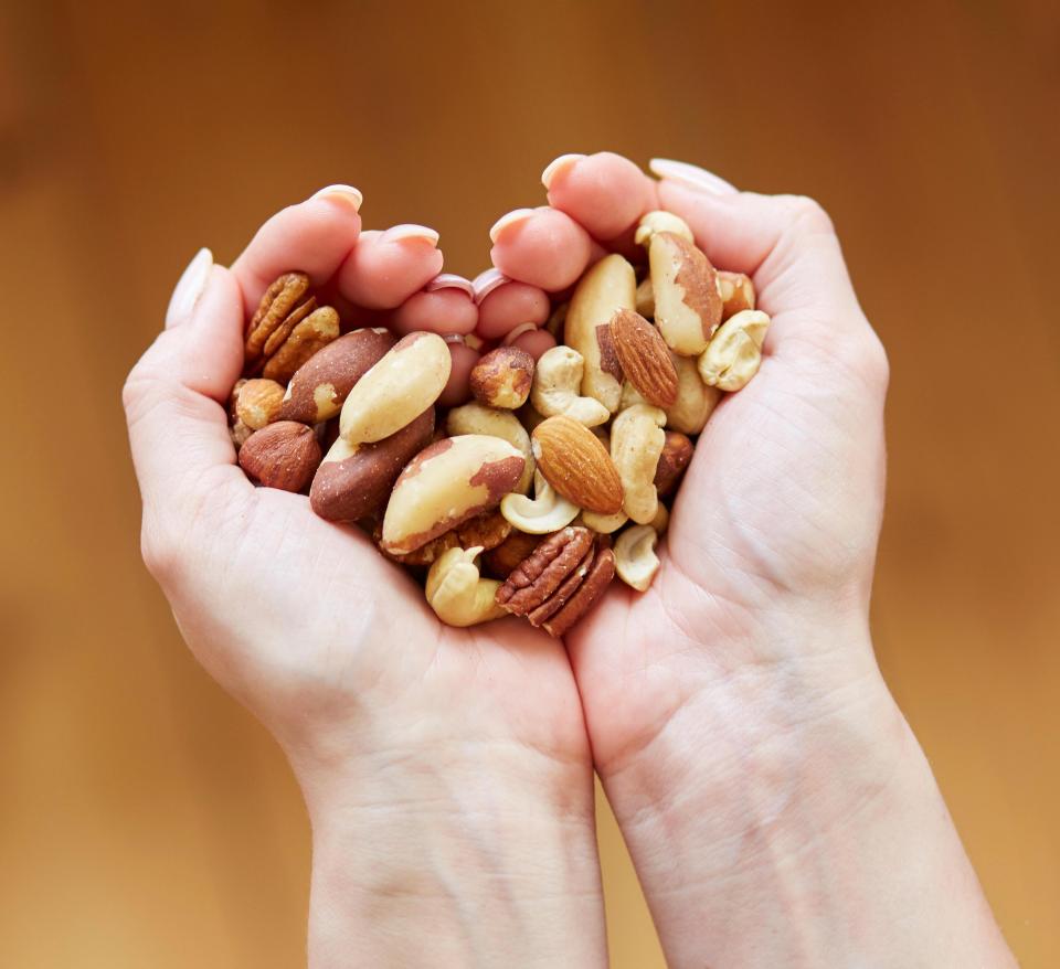  In general, nuts are good sources of fat, fibre and protein