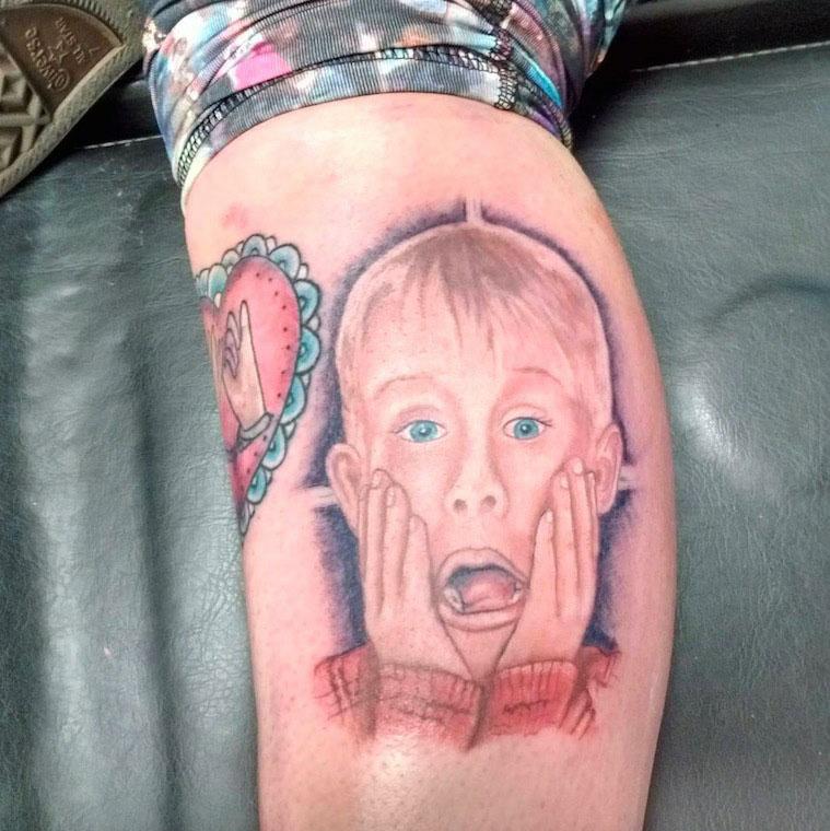  A Home Alone fan paid tribute to Macaulay Culkin with a tattoo of Kevin McAllister from the iconic movie