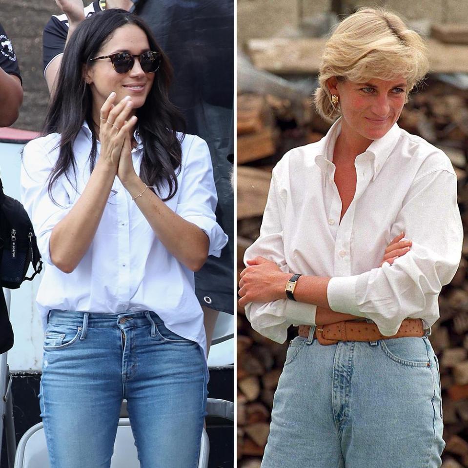  Meghan is a fan of the blue mum jeans, like mother in law Princess Diana