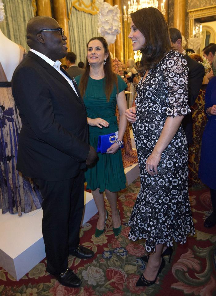  Edward pictured with the Duchess of Cambridge in February 2018 at Buckingham Palace to celebrate the creation of the Commonwealth Fashion Exchange initiative