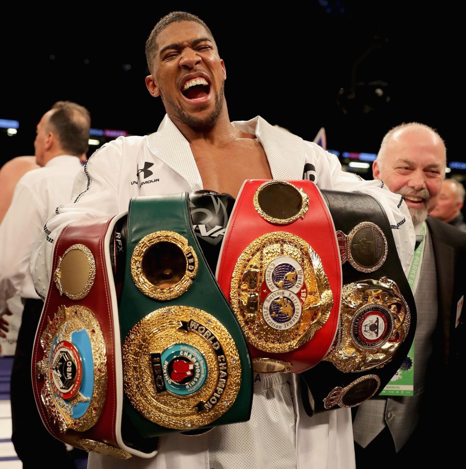 AJ is the current WBA, IBF and WBO heavyweight champion