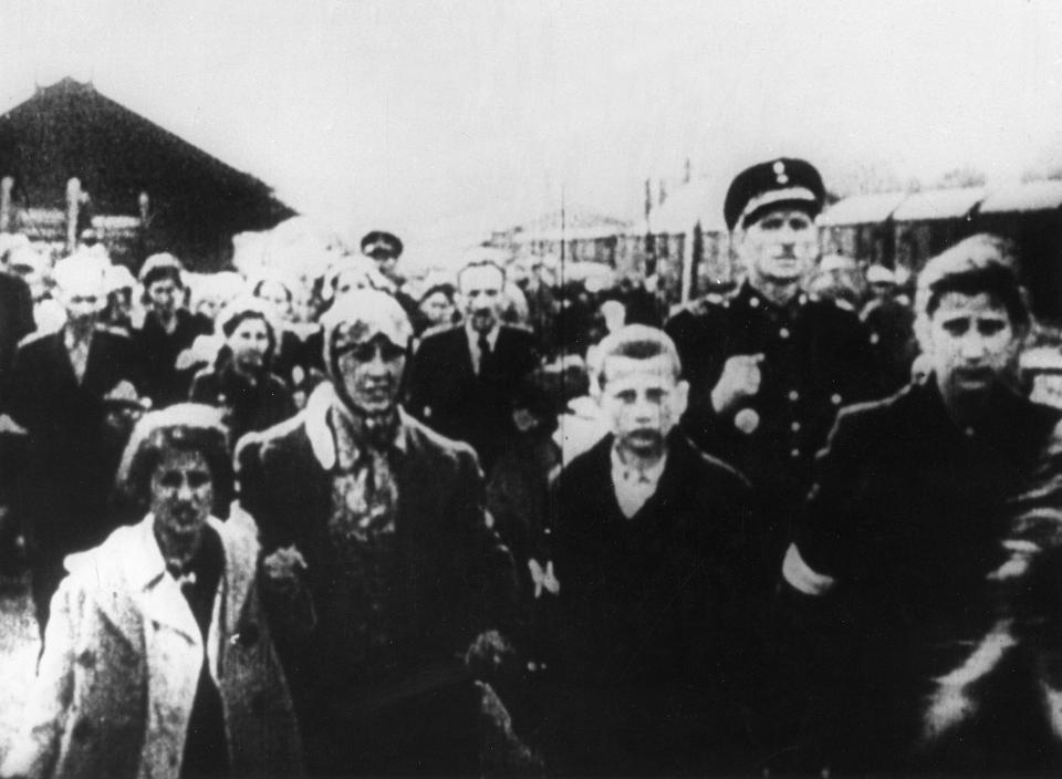  Jews pictured in the transit camp of Westerbork, Netherlands in 1943