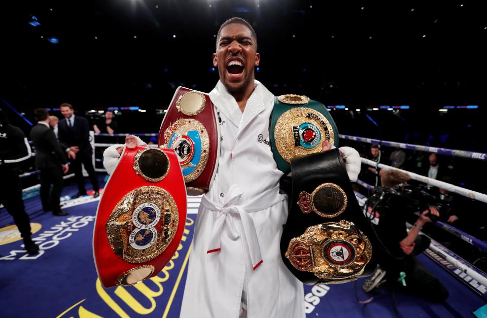  Joshua holds the WBA, WBO and IBF heavyweight world titles