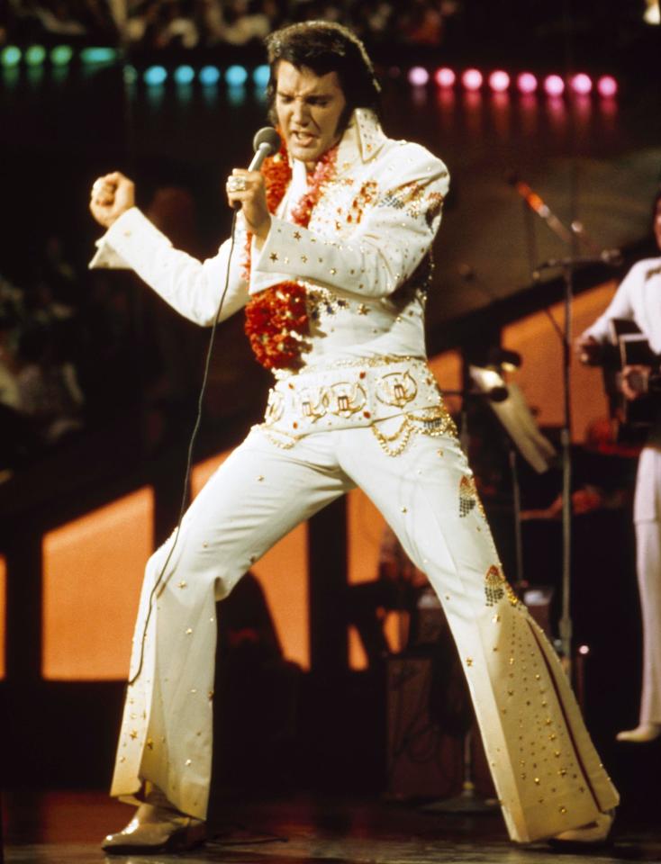  Elvis Presley on stage in the 1970s