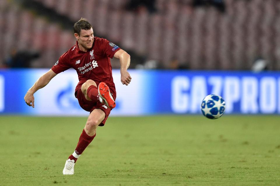  James Milner has missed Liverpool's last two matches because of a hamstring problem