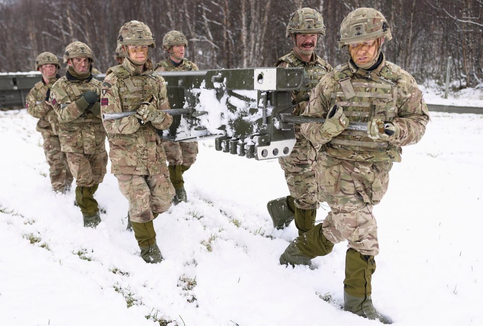  Royal Engineers take part in cold weather military training in Telneset, Norway