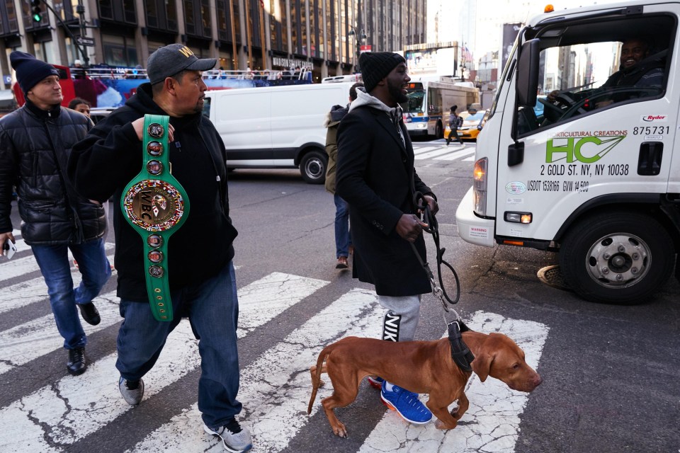 Stopping traffic…champ Terence meets fans on the New York streets