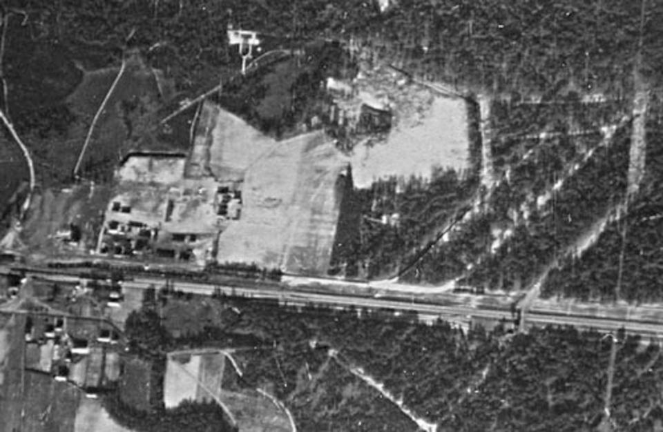  This aerial photo of the Sobibor death camp in German-occupied Poland in 1944 – a few months after the revolt of prisoners in October 1943 after which the camp operation ended