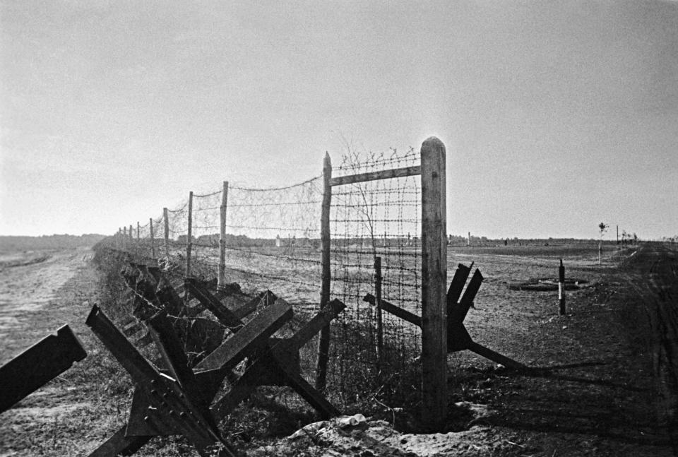  Pictured is fencing at the Nazi concentration camp Treblinka, in German-occupied Poland 1944