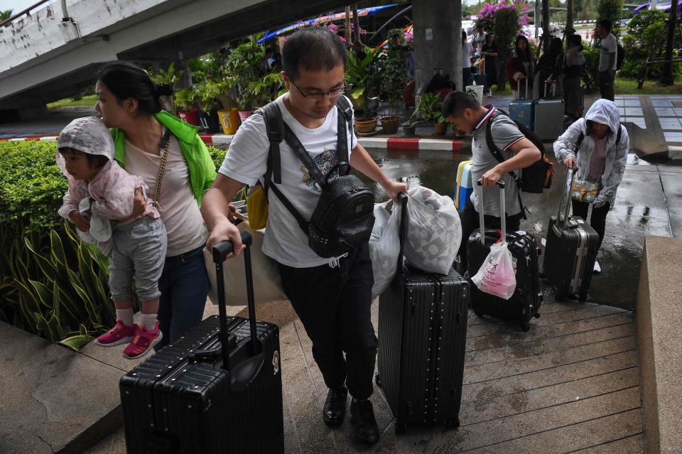  Tourists have been left stranded at the popular holiday destination as the winds and rains drive in