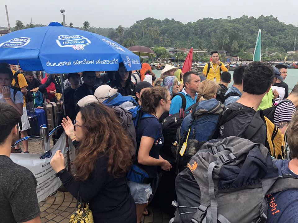  Boats took the tourists to the mainland in Krabi province, where officials were working today to give them all a place to stay