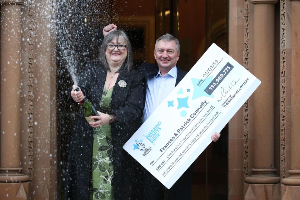 Frances and Patrick Connolly scooped a £115million jackpot in January 2019