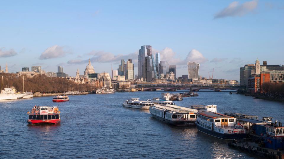  The view from Waterloo Bridge over the Thames shows how the new scrapers will look from the east